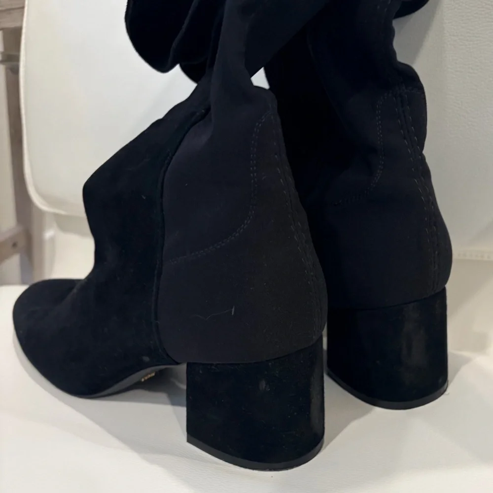 Stuart Weitzman Women's Black Stretch Suede Over-The-Knee‎ Boots SG180 Size 8B